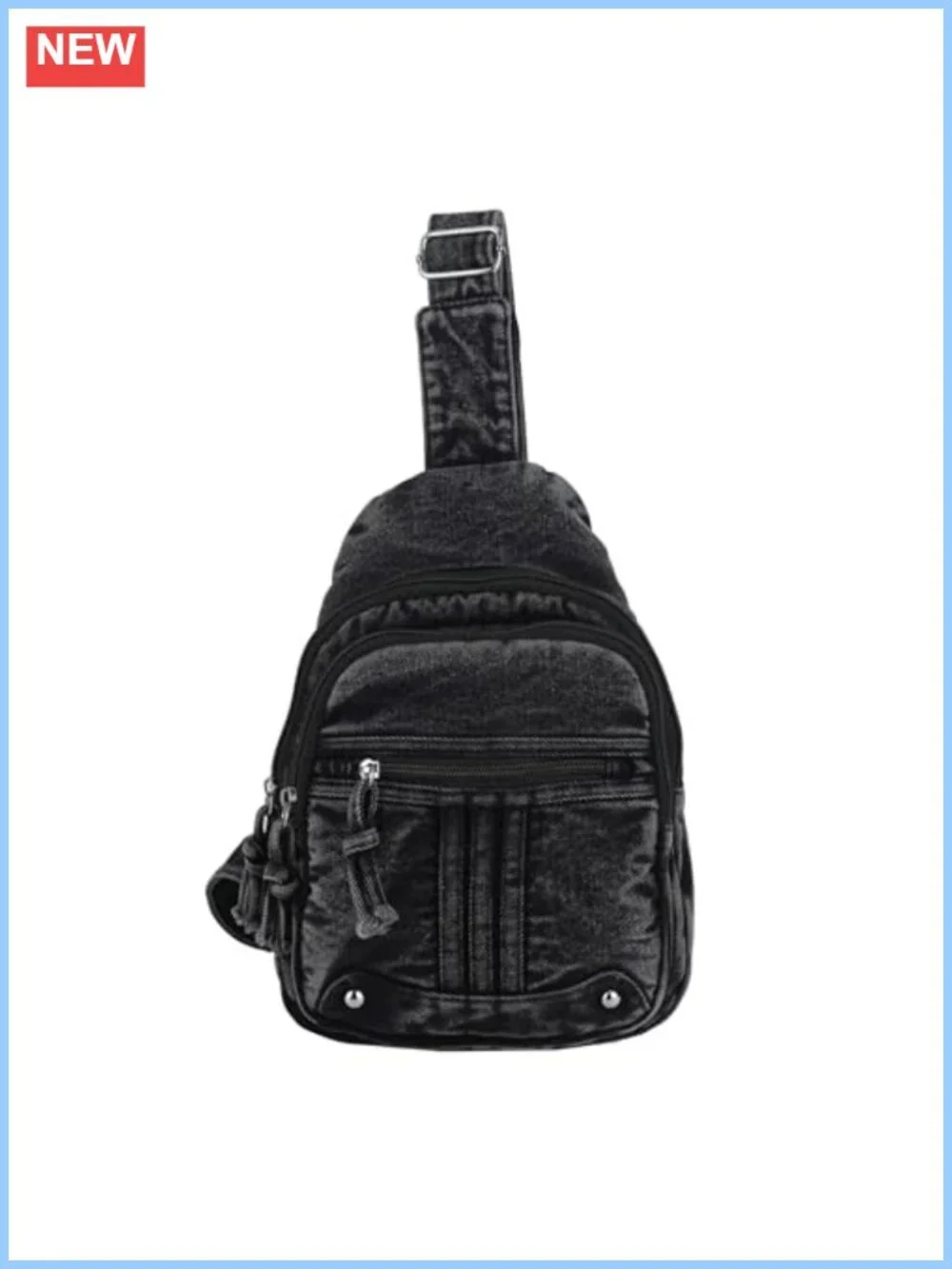 Washed Denim Y2K Sling Crossbody Bag Women Chest Purse Anti-Theft